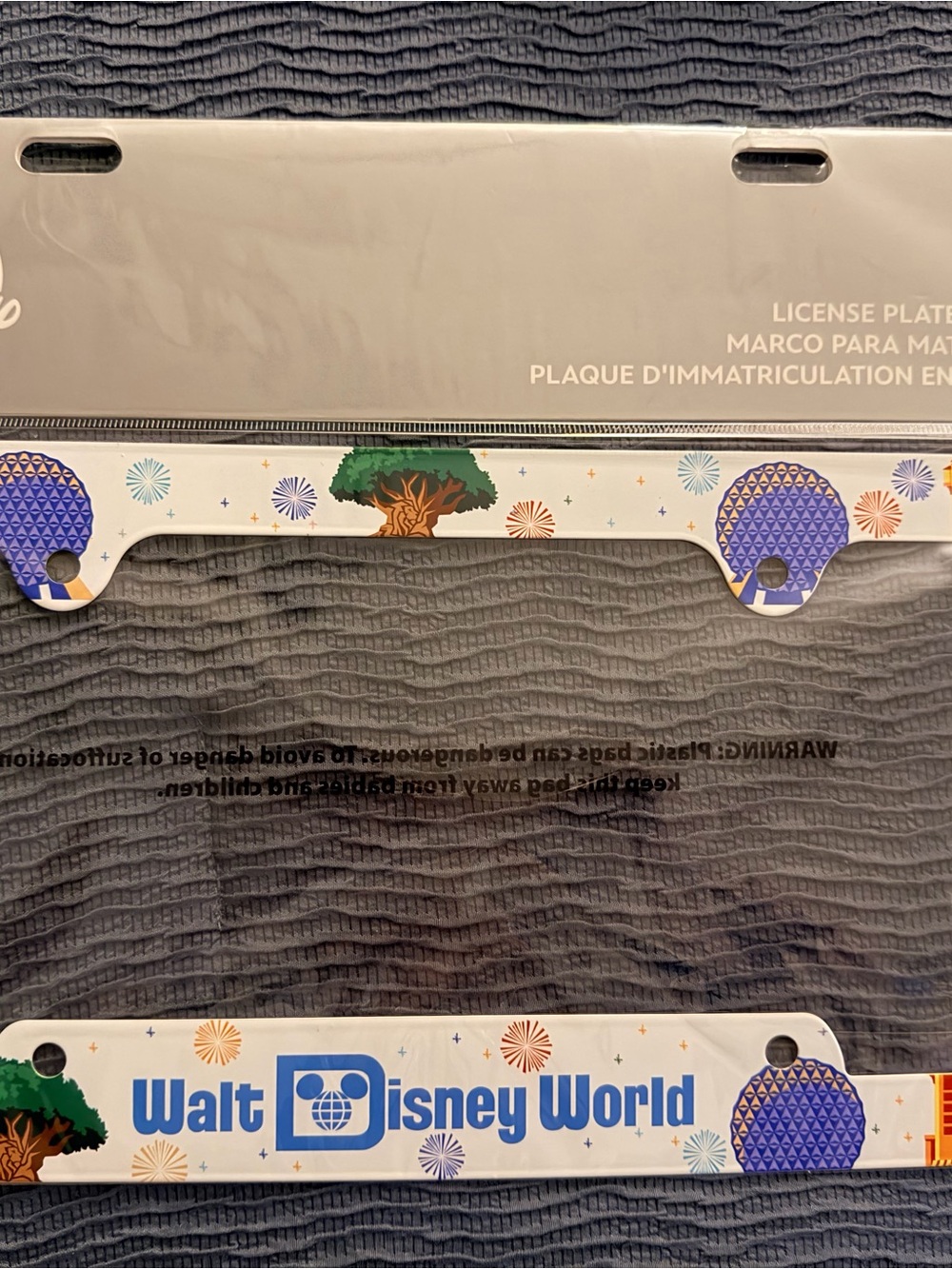 Walt Disney World License Plate Frame in White and Blue